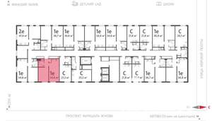 1-к квартира, вторичка, 35м2, 22/23 этаж
