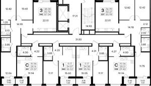 3-к квартира, вторичка, 86м2, 12/15 этаж