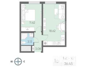 1-к квартира, вторичка, 36м2, 10/23 этаж