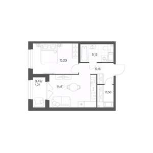 1-к квартира, вторичка, 43м2, 11/24 этаж