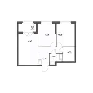 2-к квартира, вторичка, 54м2, 4/24 этаж