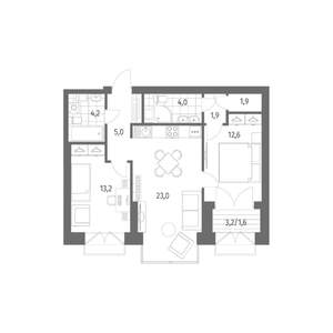 2-к квартира, вторичка, 67м2, 13/13 этаж