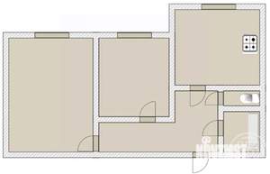 2-к квартира, вторичка, 51м2, 2/12 этаж