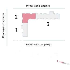 2-к квартира, строящийся дом, 53м2, 23/25 этаж