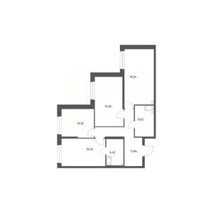 3-к квартира, вторичка, 79м2, 3/24 этаж