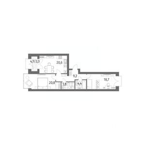2-к квартира, вторичка, 80м2, 13/13 этаж
