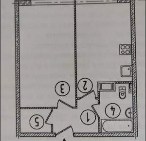 1-к квартира, вторичка, 43м2, 5/11 этаж