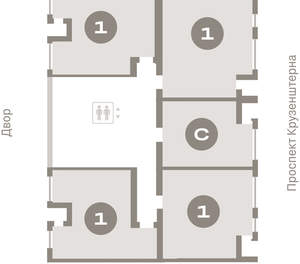 1-к квартира, вторичка, 54м2, 3/17 этаж