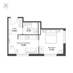 1-к квартира, вторичка, 31м2, 5/16 этаж