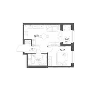 1-к квартира, вторичка, 37м2, 17/24 этаж