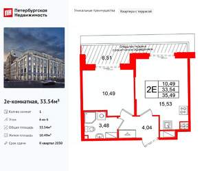 1-к квартира, вторичка, 34м2, 6/6 этаж