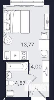 Студия квартира, вторичка, 23м2, 2/24 этаж