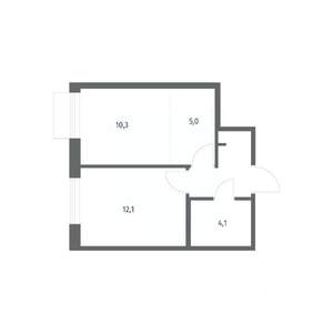2-к квартира, вторичка, 35м2, 10/12 этаж