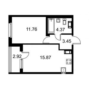 1-к квартира, вторичка, 37м2, 2/9 этаж