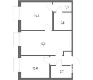 2-к квартира, вторичка, 59м2, 5/12 этаж