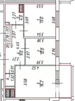 2-к квартира, вторичка, 54м2, 18/25 этаж