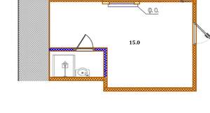 Студия квартира, вторичка, 15м2, 1/6 этаж