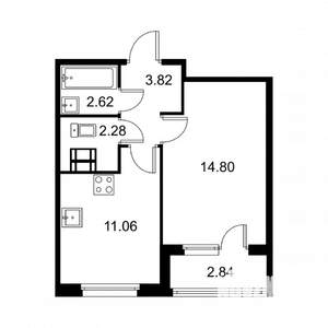 1-к квартира, строящийся дом, 36м2, 5/9 этаж
