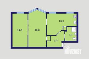 2-к квартира, вторичка, 56м2, 5/5 этаж