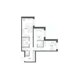 2-к квартира, вторичка, 62м2, 17/24 этаж