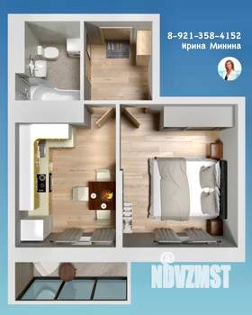 1-к квартира, вторичка, 30м2, 12/16 этаж