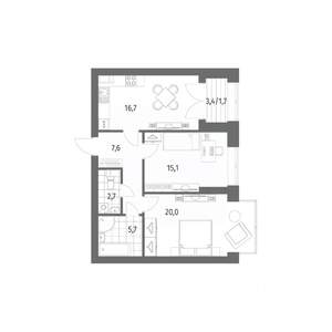 2-к квартира, вторичка, 70м2, 11/13 этаж