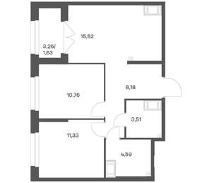 2-к квартира, вторичка, 56м2, 21/24 этаж