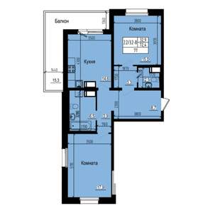 2-к квартира, сданный дом, 77м2, 5/23 этаж