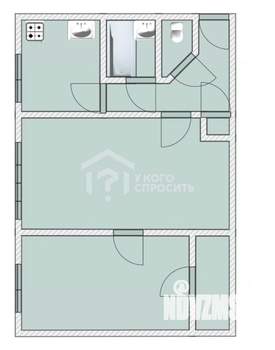 2-к квартира, вторичка, 44м2, 1/5 этаж
