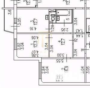 2-к квартира, вторичка, 60м2, 2/12 этаж