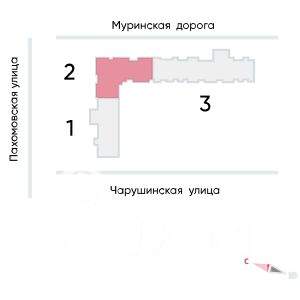 2-к квартира, строящийся дом, 44м2, 7/25 этаж