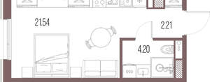 Студия квартира, вторичка, 28м2, 2/10 этаж