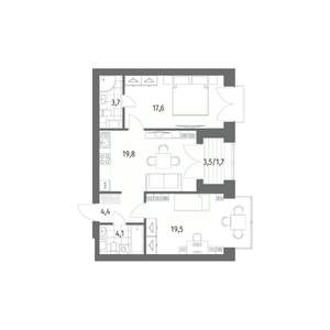 2-к квартира, вторичка, 71м2, 9/11 этаж