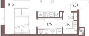 Студия квартира, строящийся дом, 30м2, 9/10 этаж