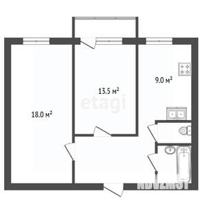 2-к квартира, вторичка, 51м2, 7/8 этаж