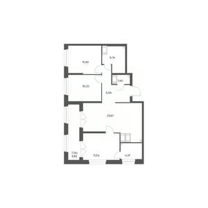 3-к квартира, вторичка, 77м2, 17/24 этаж