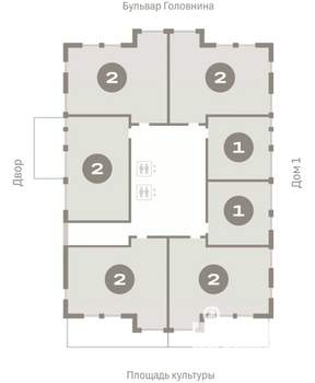 2-к квартира, вторичка, 86м2, 2/15 этаж