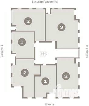 1-к квартира, вторичка, 52м2, 7/10 этаж