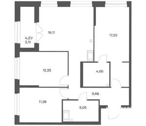 3-к квартира, вторичка, 81м2, 7/24 этаж