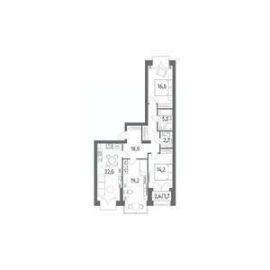 3-к квартира, вторичка, 101м2, 13/13 этаж
