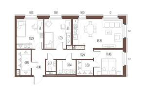 3-к квартира, вторичка, 78м2, 3/10 этаж