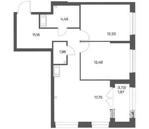 2-к квартира, вторичка, 62м2, 8/24 этаж