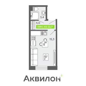 Студия квартира, вторичка, 23м2, 2/16 этаж