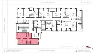 2-к квартира, строящийся дом, 53м2, 22/25 этаж