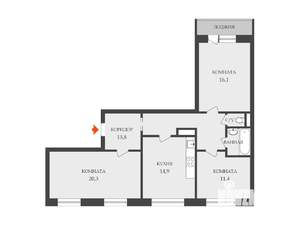 3-к квартира, вторичка, 80м2, 4/12 этаж