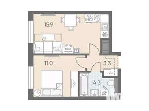1-к квартира, вторичка, 35м2, 5/10 этаж