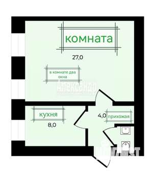 1-к квартира, вторичка, 39м2, 1/5 этаж