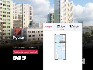 Студия квартира, вторичка, 22м2, 17/20 этаж