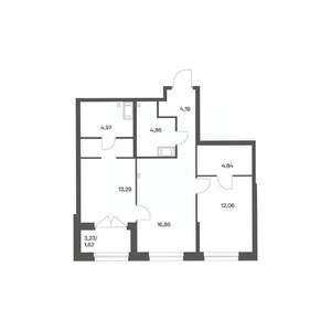 2-к квартира, вторичка, 63м2, 9/24 этаж