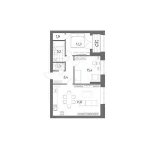 2-к квартира, вторичка, 78м2, 2/13 этаж